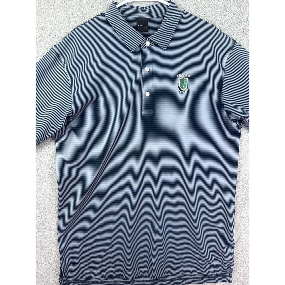 Dunning Golf Polo Shirt Mens Large Kingsley Club Performance Stretch Striped Men